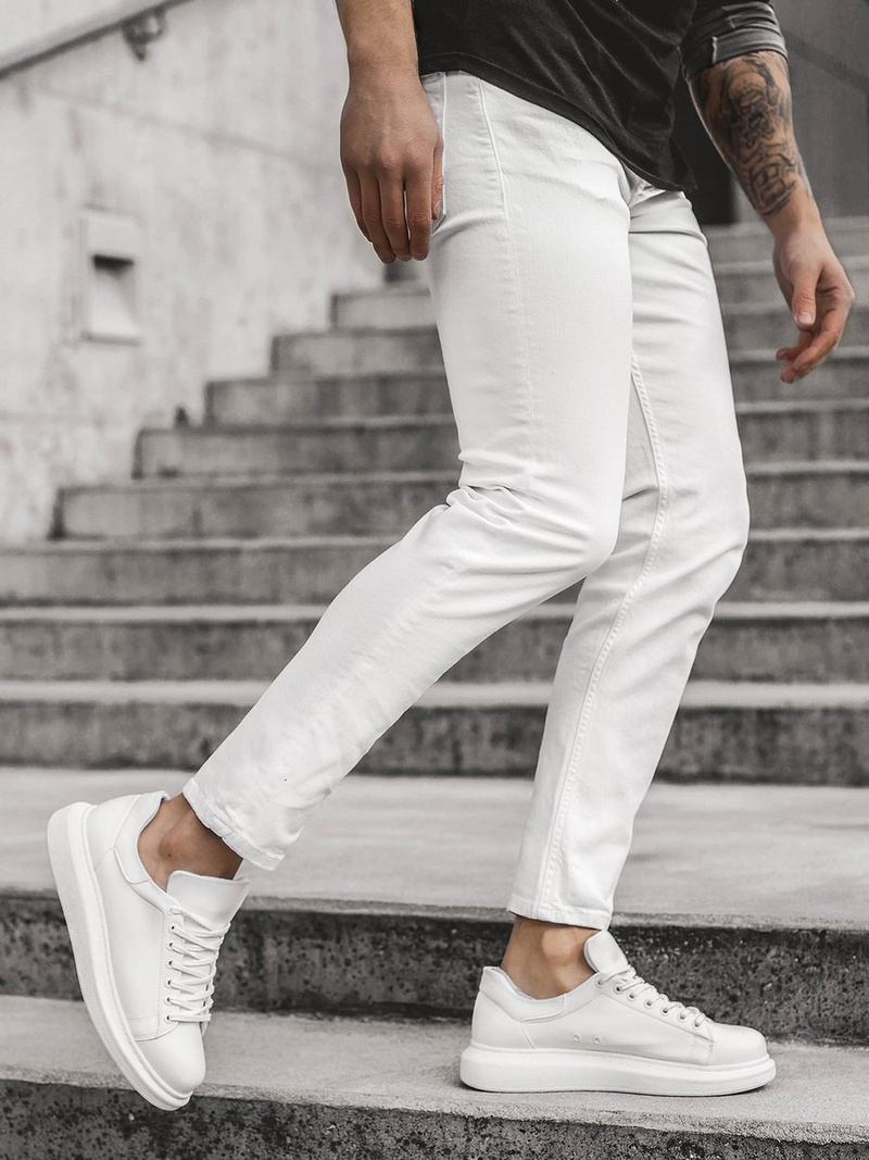 Spodnie jeansowe męskie białe OZONEE B/55021S