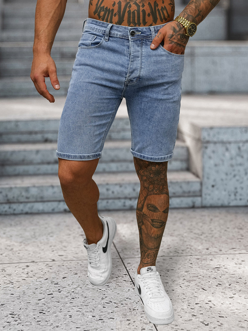 Spodenki męskie jeansowe jasno-niebieskie OZONEE NB/MP0315BC