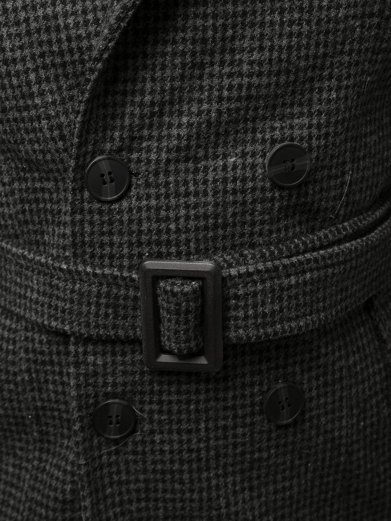 Płaszcz męski z pagonami grafitowo-czarny OZONEE O/5627