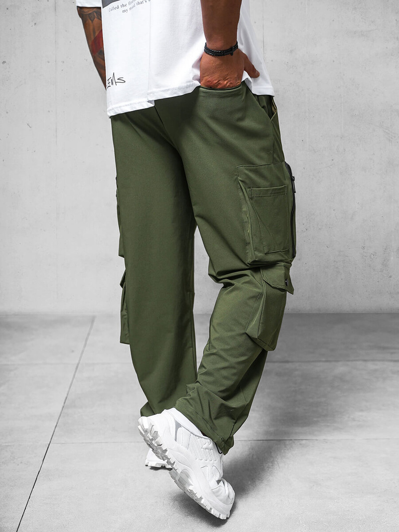 Spodnie męskie cargo wide leg khaki OZONEE O/PS5527