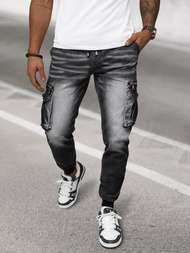 Spodnie jeansowe joggery męskie czarne OZONEE NB/MP0108N