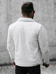 Kurtka męska jeansowa sherpa biała OZONEE NB/MJ541Z