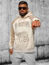 Bluza z kapturem oversize beżowa OZONEE O/SWE23037