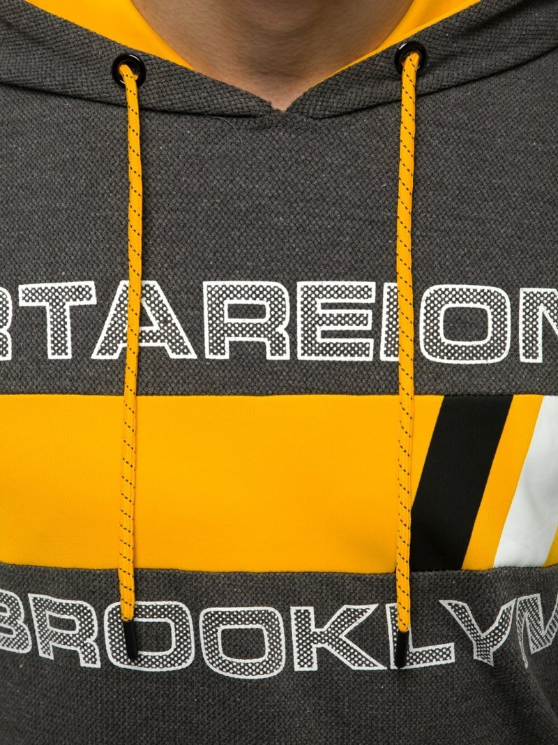 Bluza z kapturem męska grafitowa OZONEE JS/DD20131Z