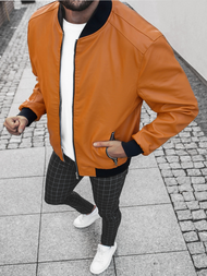 Kurtka skórzana męska jasny-camel OZONEE JB/JP1147/5Z