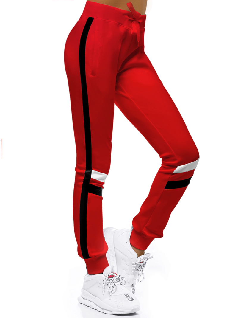 Spodnie dresowe damskie czerwone OZONEE JS/JK88115/18