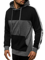 Bluza z kapturem męska grafitowa OZONEE JS/JZ11060