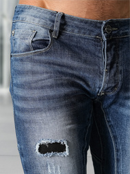 Spodnie jeansowe męskie slim fit niebieskie OZONEE NB/MP0050BZ