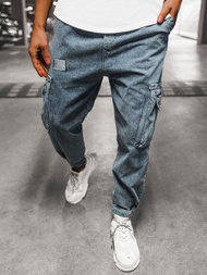 Spodnie męskie jogger niebieskie OZONEE O/6207