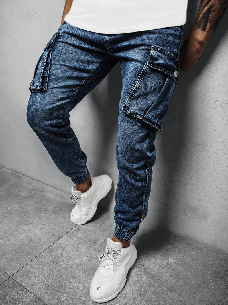 Spodnie męskie jogger niebieskie OZONEE JS/K10005/1