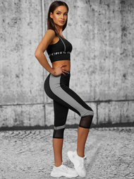 Komplet sportowy dwuczęściowy damski czarny OZONEE O/XL013/1