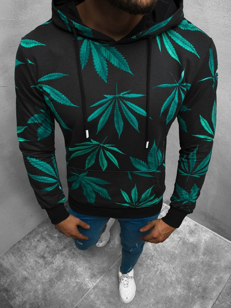 Bluza z kapturem męska czarna OZONEE O/BZ1003Z