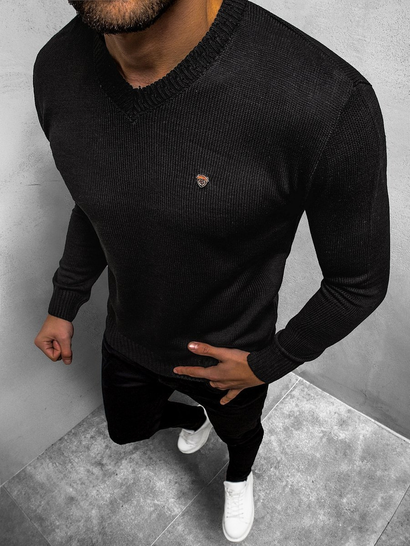 Sweter męski czarny OZONEE O/KV01Z