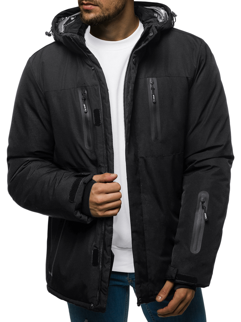 Kurtka zimowa męska czarna OZONEE O/9804