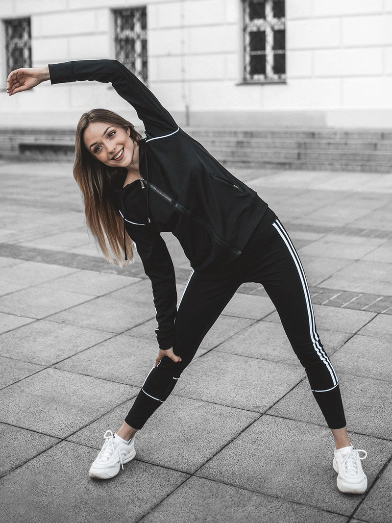 Komplet dresowy trzyczęściowy czarny OZONEE JS/YW06018/1/11