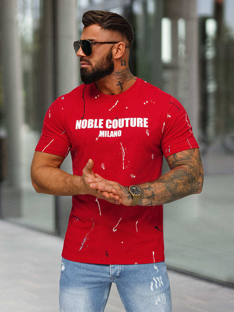 Футболка чоловіча червона OZONEE O/MPO3443