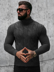 Sweter męski golf grafitowy OZONEE NB/MM6012/3Z