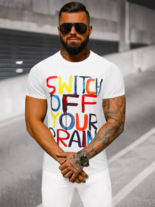 T-shirt męski biały OZONEE O/T125/1Z