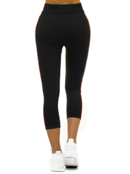 Legginsy damskie czarno-pomarańczowe OZONEE JS/YW06040/1/29