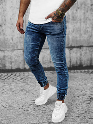 Spodnie jeansowe joggery męskie niebieskie OZONEE NB/MP0055B