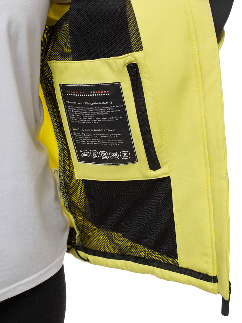 Kurtka softshell damska z kapturem żółta OZONEE N/4849
