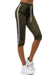 Spodnie dresowe krótkie damskie khaki OZONEE JS/1021/C7