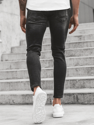 Spodnie jeansowe męskie czarne OZONEE O/651