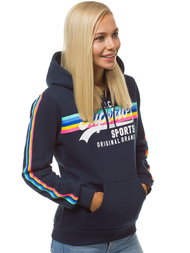 Bluza z kapturem damska granatowa OZONEE JS/KSW2009