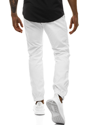 Spodnie męskie chino joggery białe OZONEE A/0952