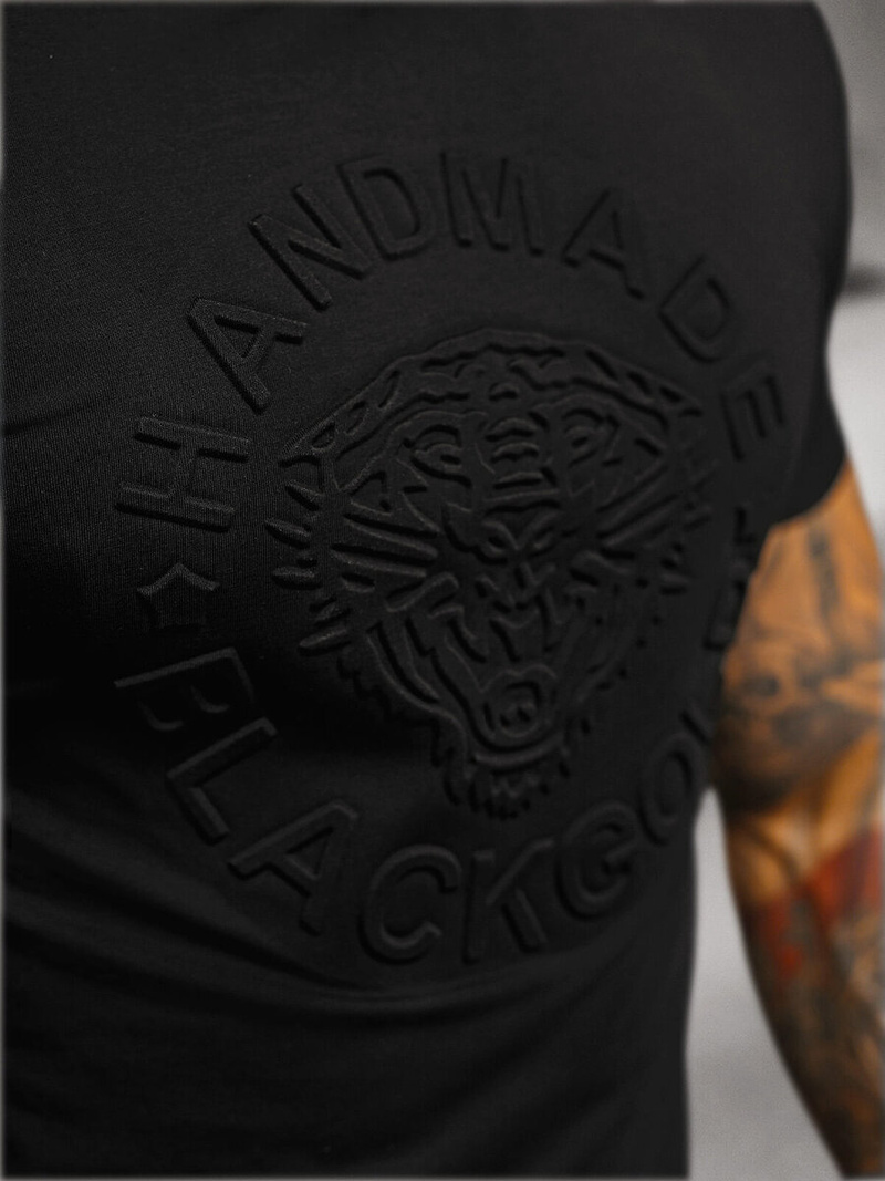 T-shirt męski slim fit czarny OZONEE NB/MT3056Z
