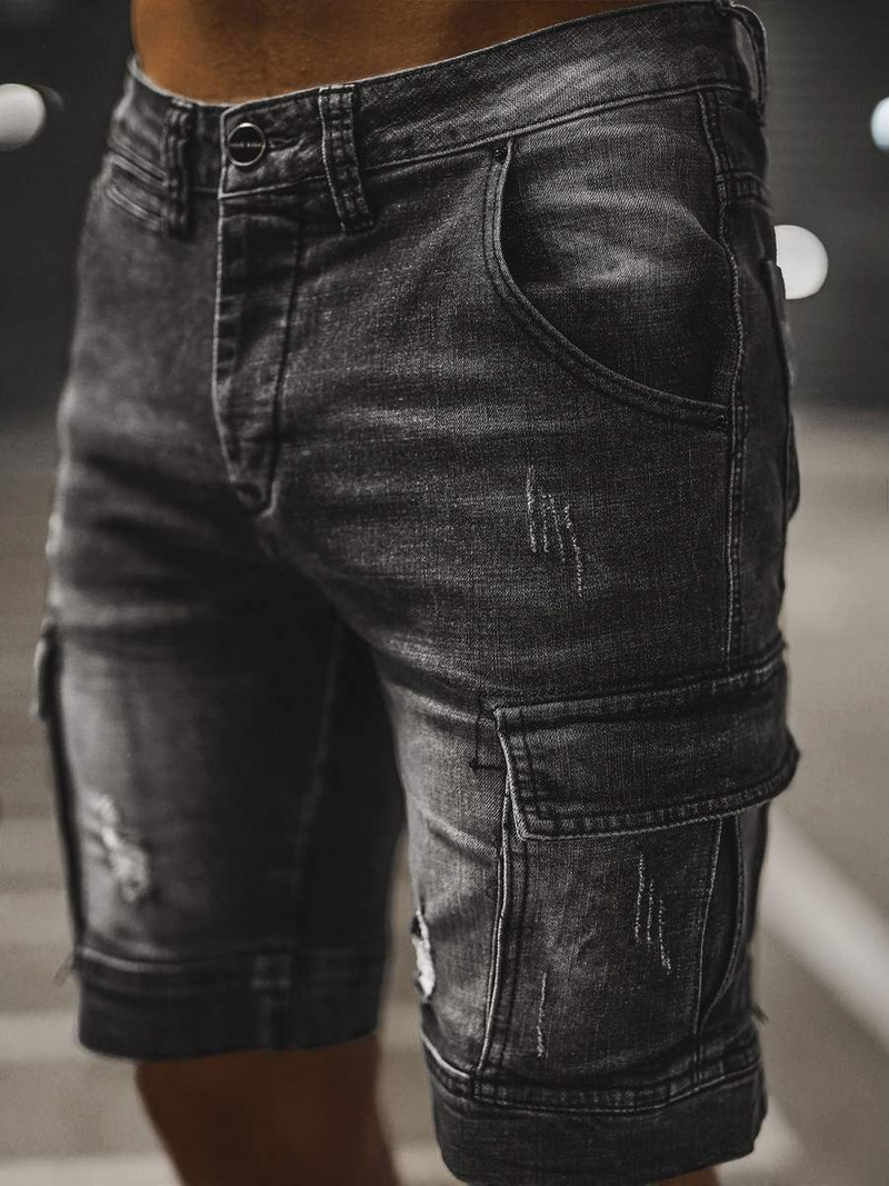 Чоловічі джинсові шорти чорні OZONEE NB/MP0039NZ