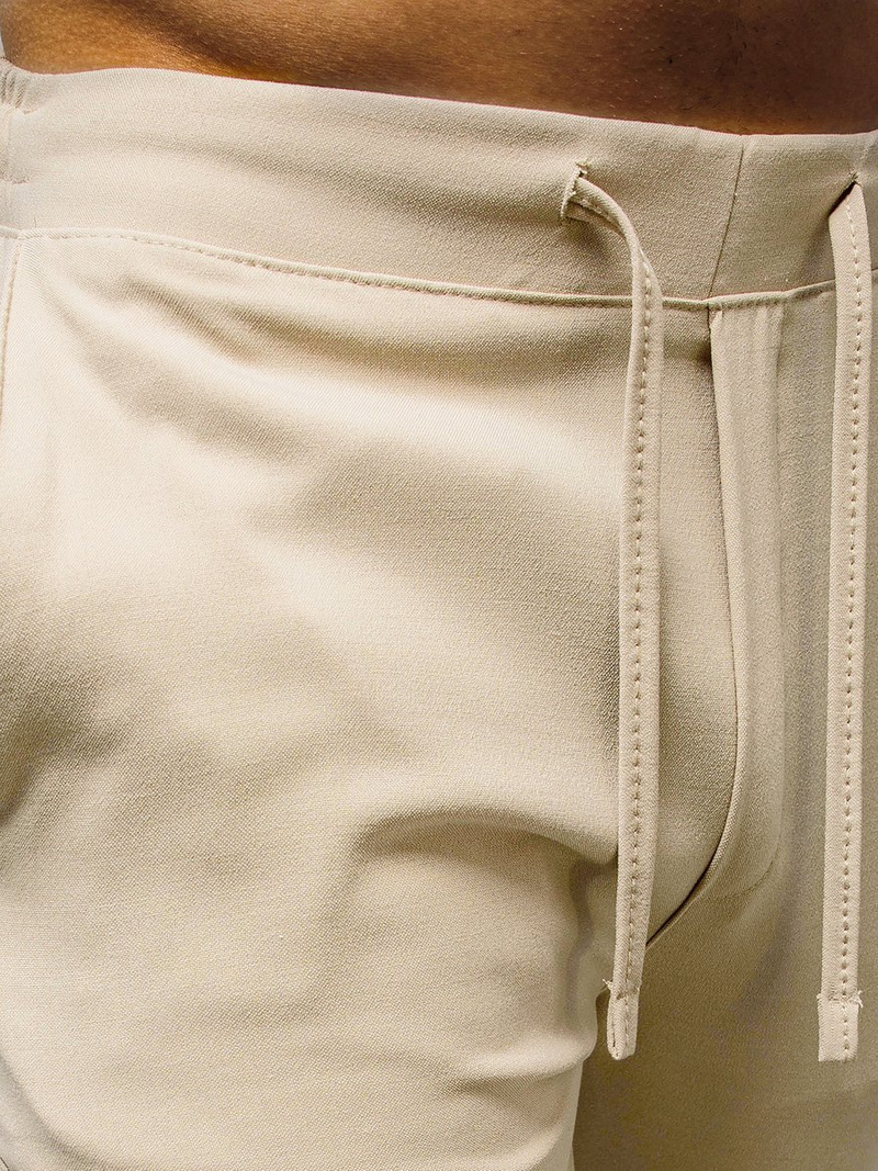 Spodnie męskie chino jogger materiałowe beżowe OZONEE DJ/5539