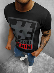 T-Shirt męski czarny OZONEE O/1295