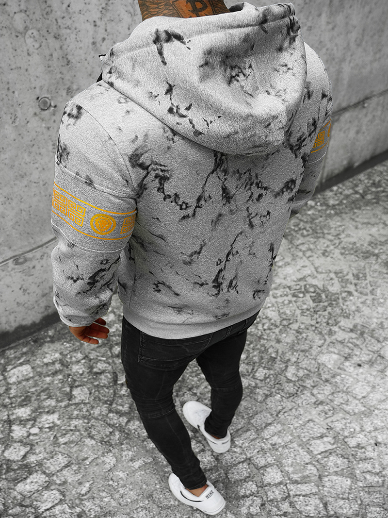 Bluza z kapturem męska rozpinana szara OZONEE JS/B8125