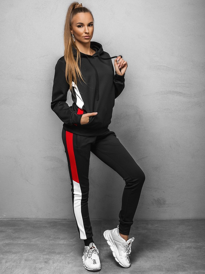 Bluza z kapturem damska czarna OZONEE JS/JK88125/3