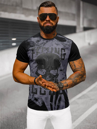 T-shirt męski czarny OZONEE O/T126/3Z