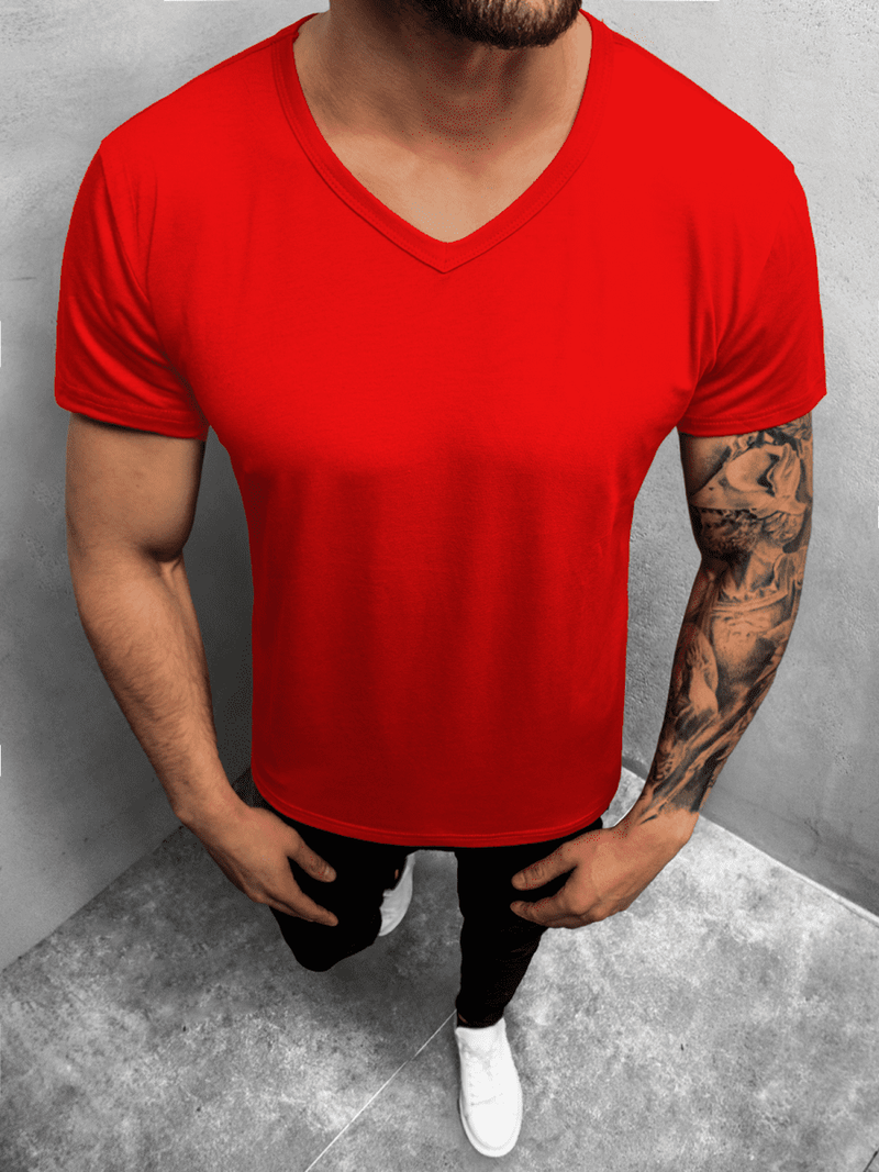 T-Shirt męski czerwony OZONEE JS/712007