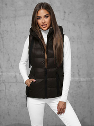 Kamizelka damska pikowana czekoladowa OZONEE JS/5M3133/392