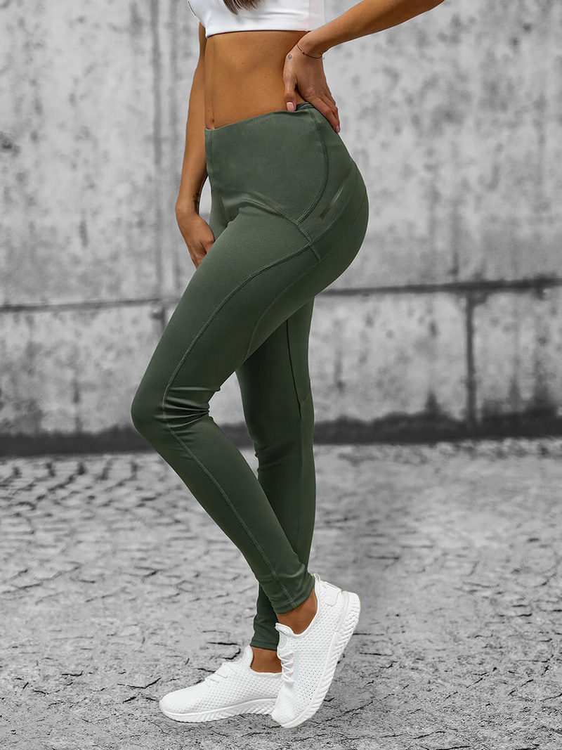Legginsy damskie khaki OZONEE O/YY9276
