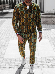 Чоловічий комплект - піджак та штани чінос чорно-золотий OZONEE O/5553/21