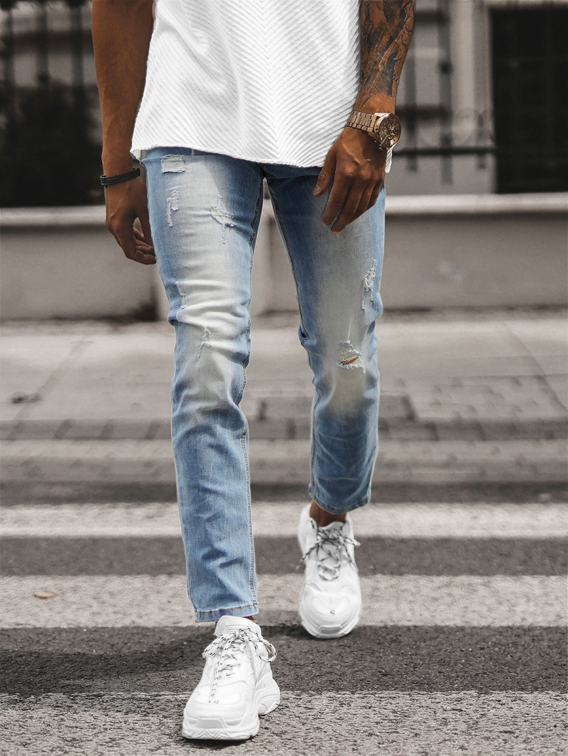 Spodnie jeansowe męskie jasno-niebieskie OZONEE NB/MP0016BCZ