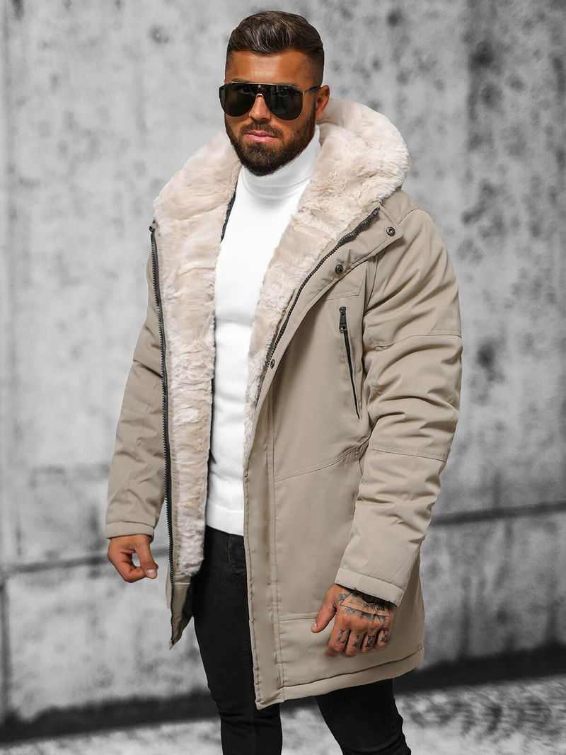 Kurtka zimowa męska beżowa OZONEE JS/22M315/62