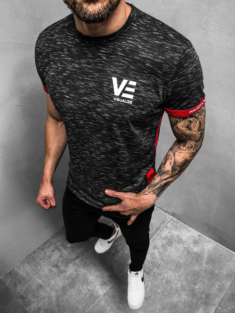 Футболка чоловіча Чорний OZONEE JS/SS11123Z