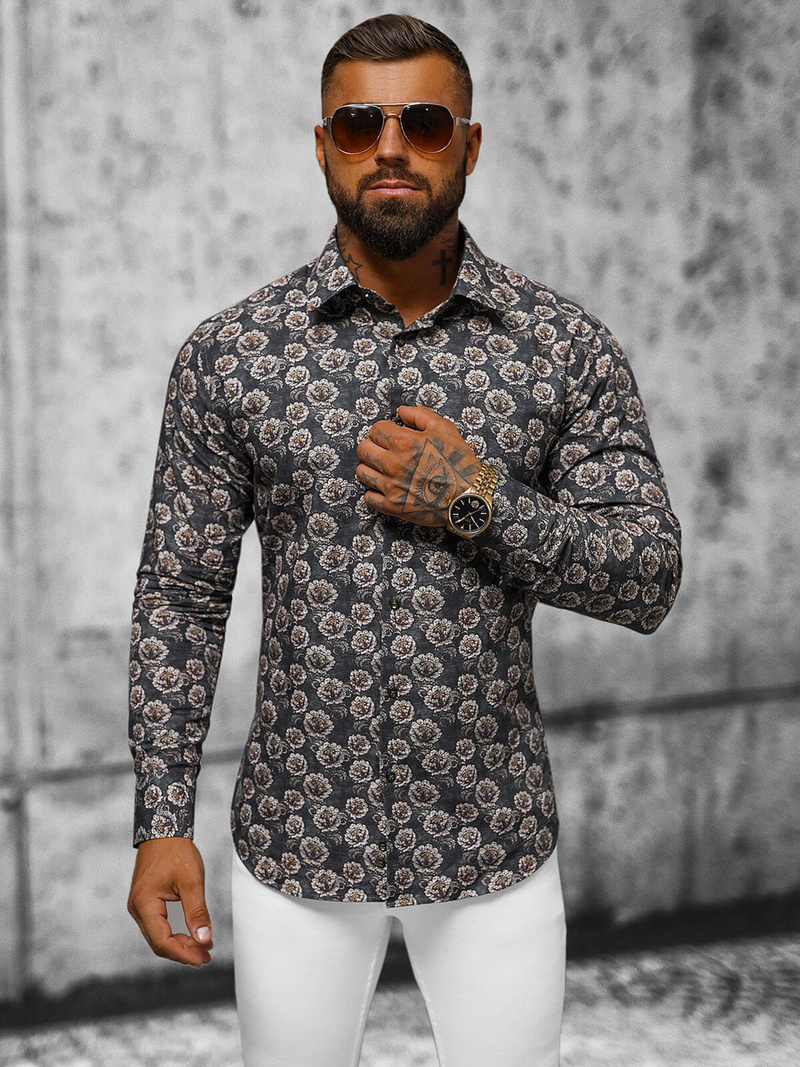 Чоловіча сорочка кольорова OZONEE O/V68