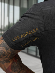 T-shirt męski regular fit czarny OZONEE O/QQ1568