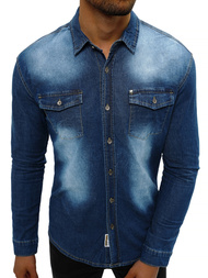 Koszula męska jeansowa niebieska OZONEE NB/MC705B