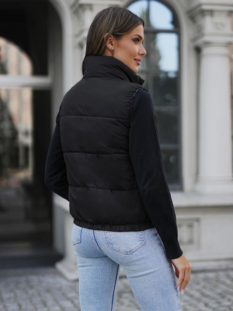 Kamizelka damska pikowana czarna OZONEE JS/16M9092/392