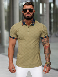 Koszulka męska polo beżowa OZONEE O/QQ1359