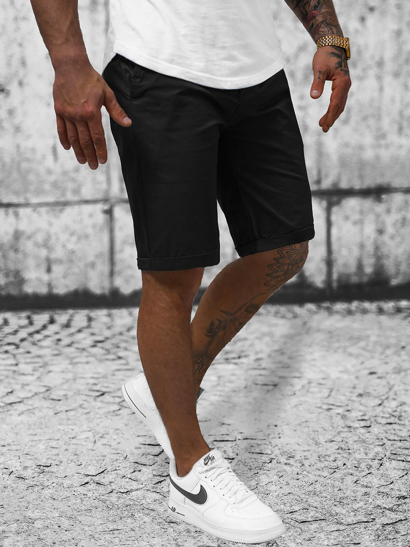 Spodenki męskie chino czarne OZONEE T/XX160085/1Z