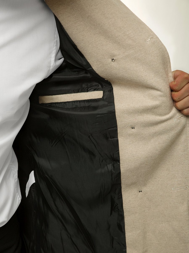 Пальто чоловіче темний Кремовий OZONEE O/5627